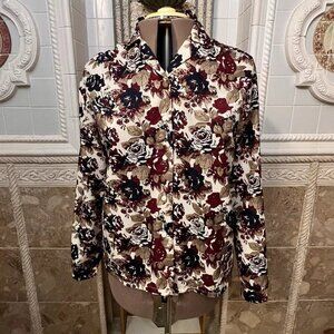 Booth Bay. Size 18. Poly Long Sleeve Floral Blouse. USA. Button Up. B49